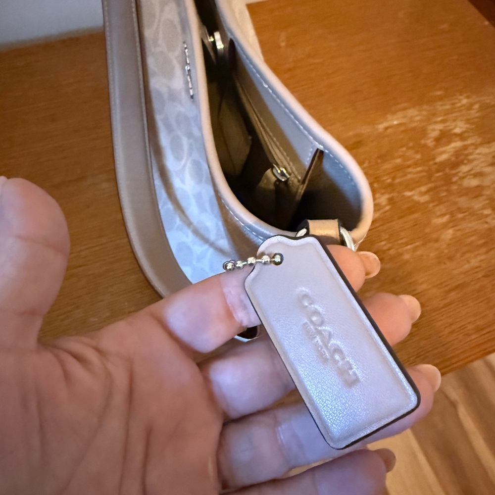 Coach Beige Signature Canvas Shoulder Bag - Picture 6 of 6